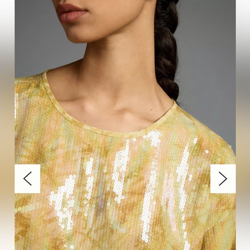 Anthropologie Pilcro Sequin Tech Top Glam Fairy L - Picture 4 of 15